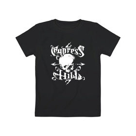 Детская футболка хлопок с принтом Cypress Hill в Кировске, 100% хлопок | круглый вырез горловины, полуприлегающий силуэт, длина до линии бедер | Тематика изображения на принте: cypress hill | hip hop | music | rap | музыка | рэп | хип хоп | череп