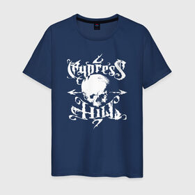 Мужская футболка хлопок с принтом Cypress Hill в Кировске, 100% хлопок | прямой крой, круглый вырез горловины, длина до линии бедер, слегка спущенное плечо. | cypress hill | hip hop | music | rap | музыка | рэп | хип хоп | череп