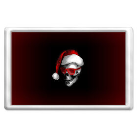 Магнит 45*70 с принтом Santa Skull в Кировске, Пластик | Размер: 78*52 мм; Размер печати: 70*45 | Тематика изображения на принте: 