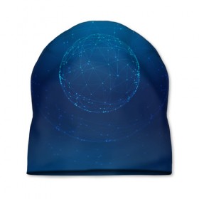 Шапка 3D с принтом Синяя сфера в Кировске, 100% полиэстер | универсальный размер, печать по всей поверхности изделия | 