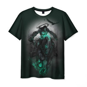 Мужская футболка 3D с принтом Darksiders III в Кировске, 100% полиэфир | прямой крой, круглый вырез горловины, длина до линии бедер | playstation | ворон | всадник | конь | яд | ярость