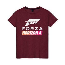 Женская футболка хлопок с принтом Forza Horizon 4 в Кировске, 100% хлопок | прямой крой, круглый вырез горловины, длина до линии бедер, слегка спущенное плечо | auto | car | forza | game | horizon | mclaren | motorsport | race | авто | гонки | игра | машина