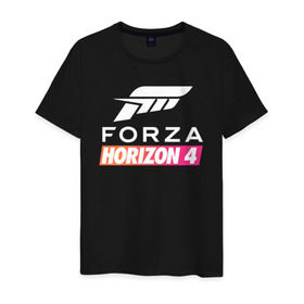 Мужская футболка хлопок с принтом Forza Horizon 4 в Кировске, 100% хлопок | прямой крой, круглый вырез горловины, длина до линии бедер, слегка спущенное плечо. | auto | car | forza | game | horizon | mclaren | motorsport | race | авто | гонки | игра | машина