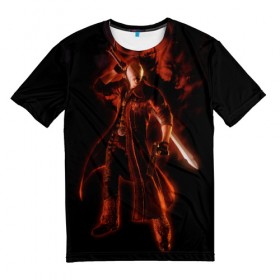 Мужская футболка 3D с принтом Devil May Cry (Dante) в Кировске, 100% полиэфир | прямой крой, круглый вырез горловины, длина до линии бедер | dante | devil may cry | dmc | игры
