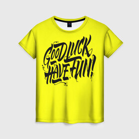 Женская футболка 3D с принтом GL HF в Кировске, 100% полиэфир ( синтетическое хлопкоподобное полотно) | прямой крой, круглый вырез горловины, длина до линии бедер | counter | dota | gg | gl hf | good luck | have fun | гг | гл хф | дота | контра