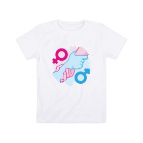 Детская футболка хлопок с принтом Равенство полов в Кировске, 100% хлопок | круглый вырез горловины, полуприлегающий силуэт, длина до линии бедер | 