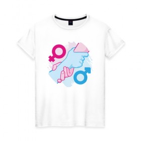 Женская футболка хлопок с принтом Равенство полов в Кировске, 100% хлопок | прямой крой, круглый вырез горловины, длина до линии бедер, слегка спущенное плечо | 