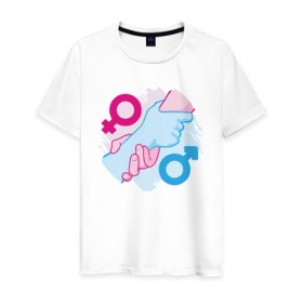 Мужская футболка хлопок с принтом Равенство полов в Кировске, 100% хлопок | прямой крой, круглый вырез горловины, длина до линии бедер, слегка спущенное плечо. | 