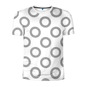 Мужская футболка 3D спортивная с принтом Греческий орнамент в Кировске, 100% полиэстер с улучшенными характеристиками | приталенный силуэт, круглая горловина, широкие плечи, сужается к линии бедра | Тематика изображения на принте: 