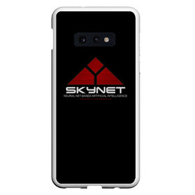 Чехол для Samsung S10E с принтом SKYNET в Кировске, Силикон | Область печати: задняя сторона чехла, без боковых панелей | ai | terminator | арни | арнольд шварценеггер | ии | искусственный интеллект | киборг | культовое кино | скайнет | терминатор | шварц