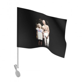 Флаг для автомобиля с принтом Die Antwoord в Кировске, 100% полиэстер | Размер: 30*21 см | die antwoord | ninja | yo landi | йо ланди фиссер | музыка | рэп рейв