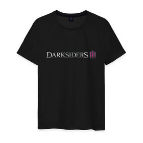 Мужская футболка хлопок с принтом Darksiders 3 в Кировске, 100% хлопок | прямой крой, круглый вырез горловины, длина до линии бедер, слегка спущенное плечо. | 3 | darkside | darksider | darksiders | апокалипсиса | всадники | даркайдерс | дарксайд | дарксайдер | лого | логотип | ярость