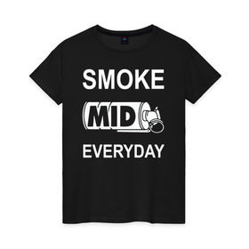 Женская футболка хлопок с принтом Smoke mid everyday в Кировске, 100% хлопок | прямой крой, круглый вырез горловины, длина до линии бедер, слегка спущенное плечо | anarchist | balkan | blake | counter | cs:go | fbi | gign | gsg 9 | idf | pirate | sas | seal | strike | swat | анархисты | балканы | граната | день | дым | каждый | контра | контрудар | пираты