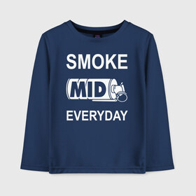 Детский лонгслив хлопок с принтом Smoke mid everyday в Кировске, 100% хлопок | круглый вырез горловины, полуприлегающий силуэт, длина до линии бедер | Тематика изображения на принте: anarchist | balkan | blake | counter | cs:go | fbi | gign | gsg 9 | idf | pirate | sas | seal | strike | swat | анархисты | балканы | граната | день | дым | каждый | контра | контрудар | пираты