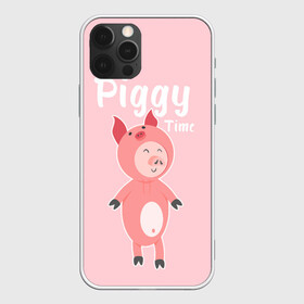 Чехол для iPhone 12 Pro с принтом Piggy Time в Кировске, силикон | область печати: задняя сторона чехла, без боковых панелей | 2019 | merry christmas | new year | год свиньи | зима | новый год | поросенок | праздник | рождество | свинка | свинья