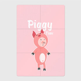 Магнитный плакат 2Х3 с принтом Piggy Time в Кировске, Полимерный материал с магнитным слоем | 6 деталей размером 9*9 см | 2019 | merry christmas | new year | год свиньи | зима | новый год | поросенок | праздник | рождество | свинка | свинья