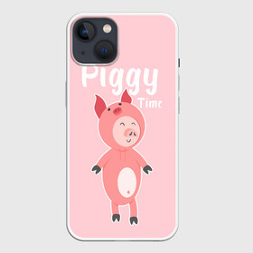 Чехол для iPhone 13 с принтом Piggy Time в Кировске,  |  | Тематика изображения на принте: 2019 | merry christmas | new year | год свиньи | зима | новый год | поросенок | праздник | рождество | свинка | свинья