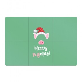 Магнитный плакат 3Х2 с принтом Merry Pigmas в Кировске, Полимерный материал с магнитным слоем | 6 деталей размером 9*9 см | 2019 | merry christmas | new year | год свиньи | зима | новый год | поросенок | праздник | рождество | свинка | свинья