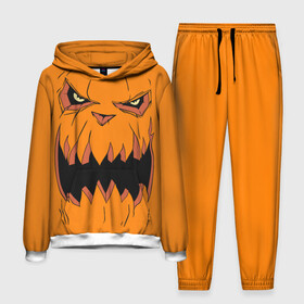 Мужской костюм 3D (с толстовкой) с принтом Halloween в Кировске,  |  | Тематика изображения на принте: halloween | orange | pumpkin | scary | оранжевая | страшная | тыква | ужас | хэллоуин