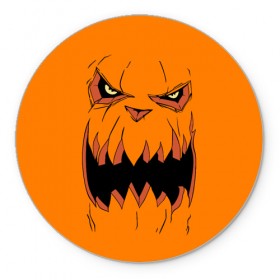 Коврик круглый с принтом Halloween в Кировске, резина и полиэстер | круглая форма, изображение наносится на всю лицевую часть | Тематика изображения на принте: halloween | orange | pumpkin | scary | оранжевая | страшная | тыква | ужас | хэллоуин