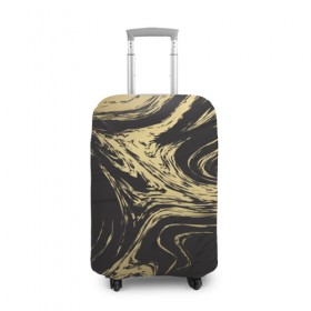 Чехол для чемодана 3D с принтом Золотые реки в Кировске, 86% полиэфир, 14% спандекс | двустороннее нанесение принта, прорези для ручек и колес | абстракция | золото | иллюзия | линии | река