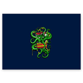 Поздравительная открытка с принтом Ктулху в Кировске, 100% бумага | плотность бумаги 280 г/м2, матовая, на обратной стороне линовка и место для марки
 | Тематика изображения на принте: call | cthulhu | howard | kraken | lovecraft | octopus | tentacles | говард | зов | кракен | ктулху | лавкрафт | осьминог | щупальца