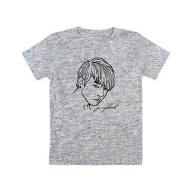 Детская футболка хлопок с принтом BTS - Jungkook в Кировске, 100% хлопок | круглый вырез горловины, полуприлегающий силуэт, длина до линии бедер | 