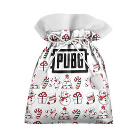 Подарочный 3D мешок с принтом Новогодний PUBG в Кировске, 100% полиэстер | Размер: 29*39 см | Тематика изображения на принте: battle | chicken | dinner | winner | битва | год | королевская | новый | подарок | снеговик