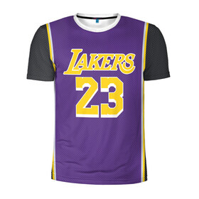 Мужская футболка 3D спортивная с принтом James LA Lakers 2019 в Кировске, 100% полиэстер с улучшенными характеристиками | приталенный силуэт, круглая горловина, широкие плечи, сужается к линии бедра | angeles | james | lakers | lebron | los | nba | usa | анджелес | джеймс | леброн | лейкерс | лос | нба | сша