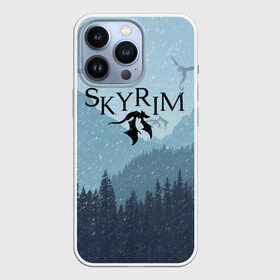 Чехол для iPhone 13 Pro с принтом TES SKYRIM в Кировске,  |  | christmas | dovahkiin | dragon | dragonborn | fus ro dah | rpg | skyrim | snow | tes | the elder scrolls | winter is coming | докавин | драконы | новогодний | новый год | рпг | снег