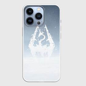 Чехол для iPhone 13 Pro с принтом TES SKYRIM в Кировске,  |  | christmas | dovahkiin | dragon | dragonborn | fus ro dah | rpg | skyrim | snow | tes | the elder scrolls | winter is coming | докавин | драконы | новогодний | новый год | рпг | снег