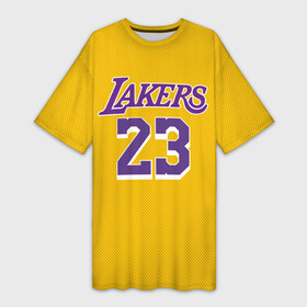 Платье-футболка 3D с принтом James 18 19 LA Lakers home в Кировске,  |  | angeles | james | lakers | lebron | los | nba | usa | анджелес | джеймс | леброн | лейкерс | лос | нба | сша