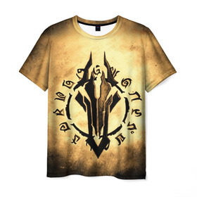Мужская футболка 3D с принтом Darksiders LOGO в Кировске, 100% полиэфир | прямой крой, круглый вырез горловины, длина до линии бедер | playstation | иероглифы | логотип | эмблема. знак | ярость