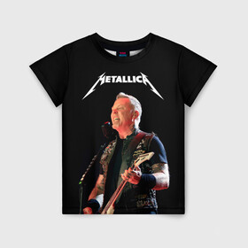 Детская футболка 3D с принтом Metallica в Кировске, 100% гипоаллергенный полиэфир | прямой крой, круглый вырез горловины, длина до линии бедер, чуть спущенное плечо, ткань немного тянется | hard | heavy | hetfield | metal | metallica | music | rock | метал | металл | металлика | метла | музыка | рок | хард | хэви | хэтфилд