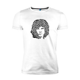 Мужская футболка премиум с принтом Jim Morrison в Кировске, 92% хлопок, 8% лайкра | приталенный силуэт, круглый вырез ворота, длина до линии бедра, короткий рукав | jim morrison | the cristal ship | the doors | джим моррисон | доорз
