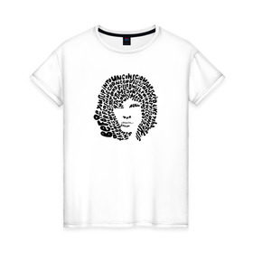 Женская футболка хлопок с принтом Jim Morrison в Кировске, 100% хлопок | прямой крой, круглый вырез горловины, длина до линии бедер, слегка спущенное плечо | jim morrison | the cristal ship | the doors | джим моррисон | доорз