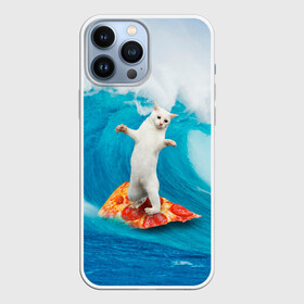 Чехол для iPhone 13 Pro Max с принтом Кот Серфер в Кировске,  |  | cat | fast | fastfood | food | meme | party | pizza | sea | serf | wave | вечеринка | волна | еда | кошак | кошка | мем | море | пицца | серф | фастфуд