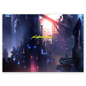 Поздравительная открытка с принтом Cyberpunk 2077 в Кировске, 100% бумага | плотность бумаги 280 г/м2, матовая, на обратной стороне линовка и место для марки
 | 2077 | cd projekt red | cyberpunk | cyberpunk 2077 | game | арт | будущее | видеоигра | игра | киберпанк 2077 | киборг | киборги