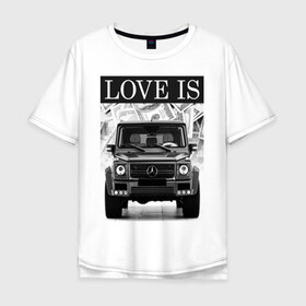 Мужская футболка хлопок Oversize с принтом Mercedes-Benz в Кировске, 100% хлопок | свободный крой, круглый ворот, “спинка” длиннее передней части | 