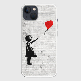 Чехол для iPhone 13 с принтом Бэнкси: Девочка с Шаром в Кировске,  |  | art | balloon | banksy | culture | girl | graffity | heart | hearts | red | арт | бэнкси | граффити | девочка | девочка с шаром | красный | красным | культура | сердечки | сердечко | сердце | стрит | шар | шарик | шариком