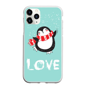 Чехол для iPhone 11 Pro Max матовый с принтом Пингвин LOVE в Кировске, Силикон |  | linux | детская | зима | зимняя | лёд | новый год | пингвин | пингвин в снегу | пингвин в шарфе | пингвин любовь | пингвинчик | пингвины | северный полюс | снег | холод