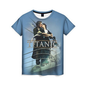 Женская футболка 3D с принтом Титаник постер в Кировске, 100% полиэфир ( синтетическое хлопкоподобное полотно) | прямой крой, круглый вырез горловины, длина до линии бедер | 
