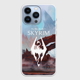 Чехол для iPhone 13 Pro с принтом The Elder Scrolls SKYRIM в Кировске,  |  | Тематика изображения на принте: art game | art skyrim | forest | game | skyrim | the elder scrolls v skyrim | горы | довакин | древние свитки | игра | лес | небо | скайрим