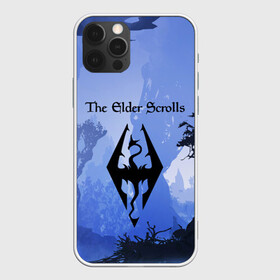 Чехол для iPhone 12 Pro с принтом The Elder Scrolls в Кировске, силикон | область печати: задняя сторона чехла, без боковых панелей | art game | art skyrim | forest | game | skyrim | the elder scrolls v skyrim | горы | довакин | древние свитки | игра | лес | небо | скайрим