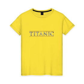 Женская футболка хлопок с принтом Титаник Лого в Кировске, 100% хлопок | прямой крой, круглый вырез горловины, длина до линии бедер, слегка спущенное плечо | titanic | титаник