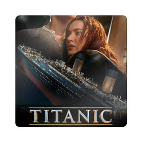 Магнит виниловый Квадрат с принтом Постер Титаник Джек и Роза в Кировске, полимерный материал с магнитным слоем | размер 9*9 см, закругленные углы | titanic | титаник