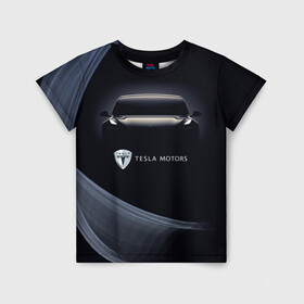 Детская футболка 3D с принтом Tesla Model 3 в Кировске, 100% гипоаллергенный полиэфир | прямой крой, круглый вырез горловины, длина до линии бедер, чуть спущенное плечо, ткань немного тянется | auto | car | cars | coil | electro | elon | future | logo | moto | motors | musk | pixel | tesla | авто | автомобили | автомобиль | будущее | илон | лого | логотип | маск | мото | моторс | символ | тесла | электричество | электро
