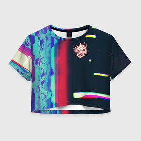 Женская футболка Cropp-top с принтом Samurai Cyberpunk 2077 в Кировске, 100% полиэстер | круглая горловина, длина футболки до линии талии, рукава с отворотами | 