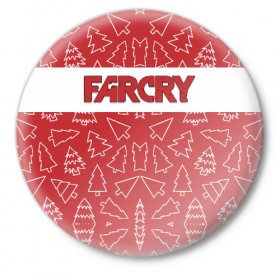 Значок с принтом Far Cry Новогодний в Кировске,  металл | круглая форма, металлическая застежка в виде булавки | 