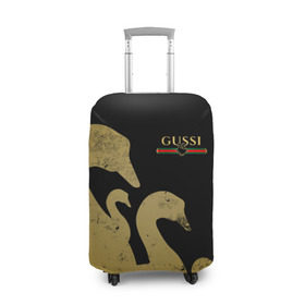 Чехол для чемодана 3D с принтом GUSSI GOLD в Кировске, 86% полиэфир, 14% спандекс | двустороннее нанесение принта, прорези для ручек и колес | fasion | gold | gucci | gussi | trend | гусси | гуччи | золото | золотой | мода | одежда | тренд | тренды